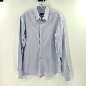 Versace Collection Trend Men's Button Front Long Sleeve - Light Blue - 15.5/39